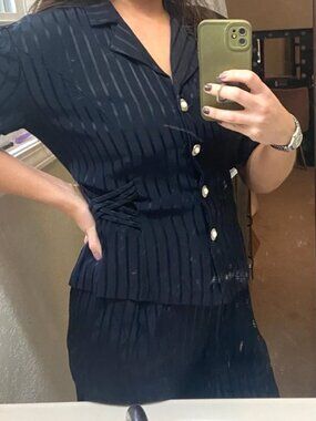 VTG 90s Pinstriped pant set Size 14 Vintage Mom Princess Diana USA Interview